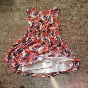 Jessica Simpson Dress Size 18W Red & Blue Floral Crinoline Skirt